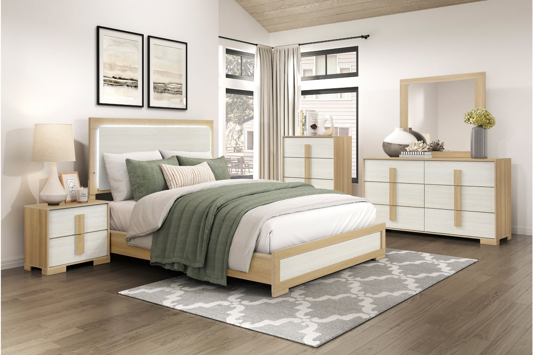 bed main view in natural panel finish