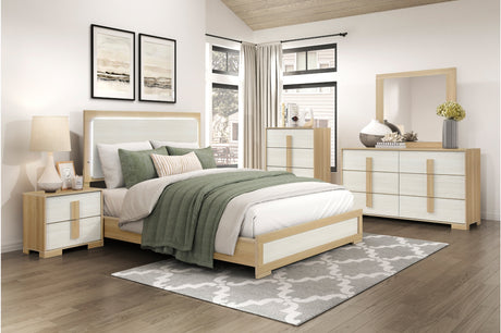 bed main view in natural panel finish