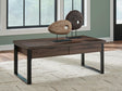 Wickman Falls Dark Brown Coffee Table — product view