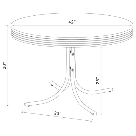 Retro White and Red Round Dining Room Set alternate main view