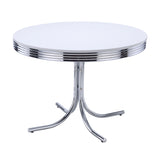 Close-up detail of Retro White Black Round Dining Set