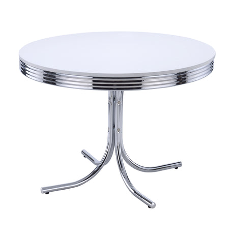 Close-up detail of Retro White Black Round Dining Set