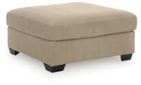 SimpleJoy Sand Chenille,Velvet Oversized Accent Ottoman angled view