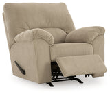 reclining view of SimpleJoy Sand Chenille,Velvet Recliner recliner