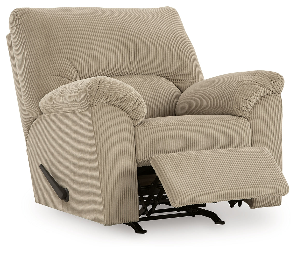 reclining view of SimpleJoy Sand Chenille,Velvet Recliner recliner