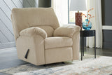 side view of SimpleJoy Sand Chenille,Velvet Recliner recliner