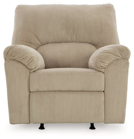 SimpleJoy Sand Chenille Velvet Recliner front view