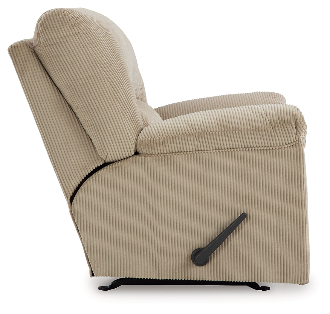 side view of SimpleJoy Sand Chenille,Velvet Recliner recliner