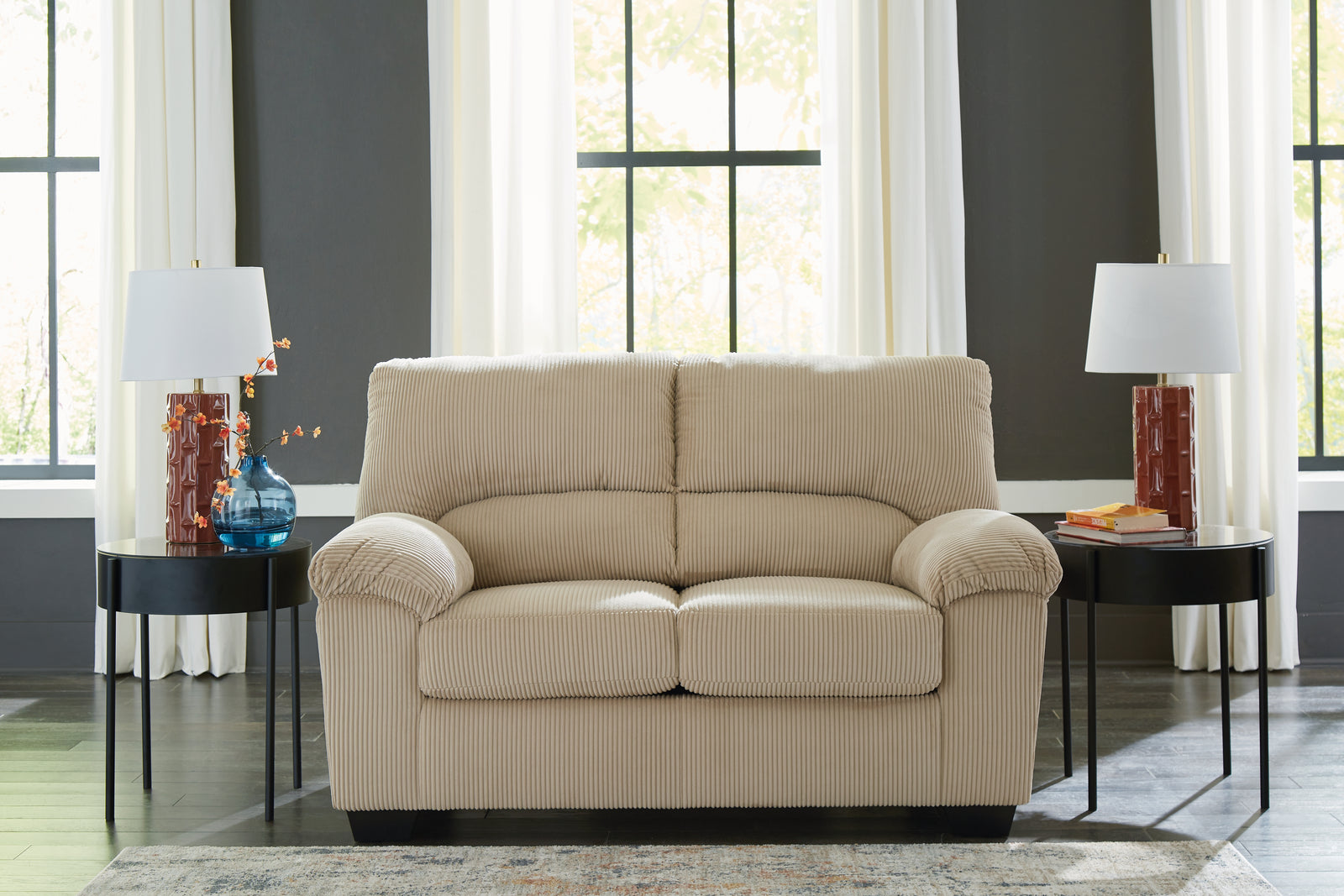 SimpleJoy Sand Chenille Velvet Loveseat