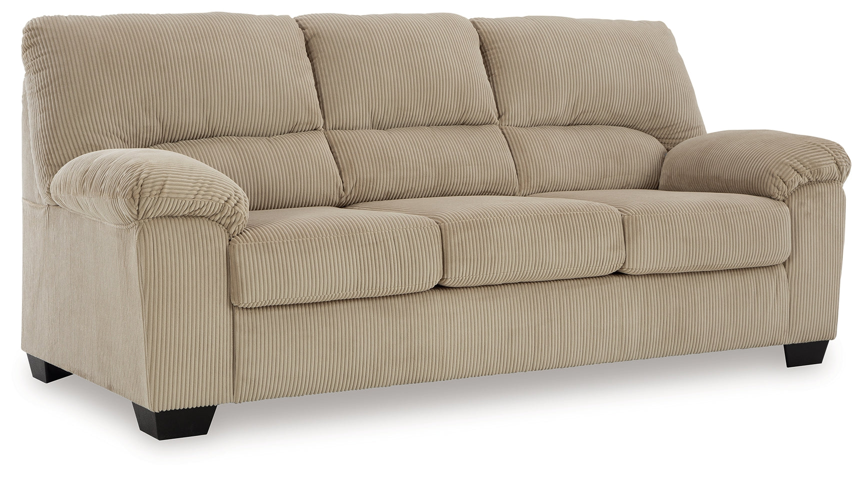 Side angle of SimpleJoy Sand Chenille Velvet Sofa