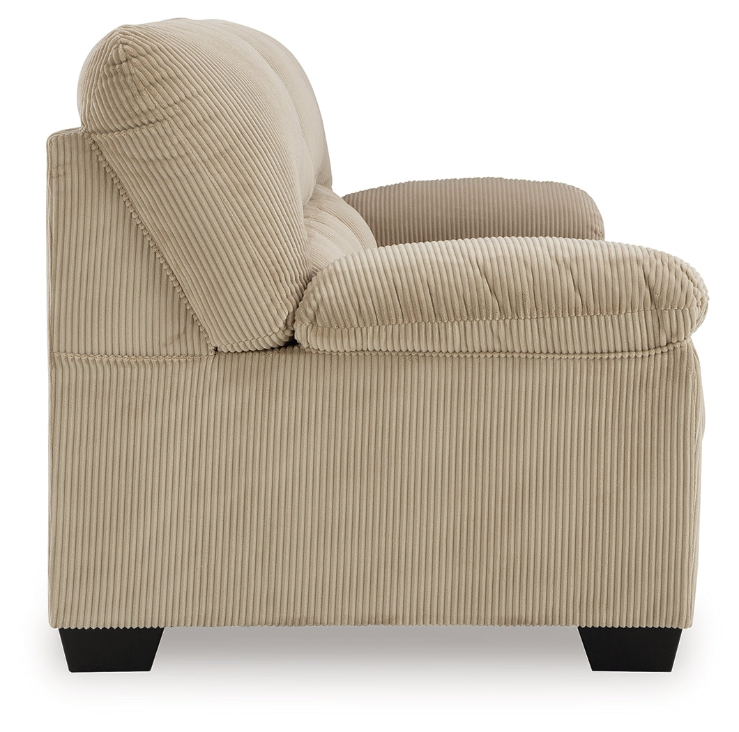 SimpleJoy Sand Chenille Velvet Sofa side profile