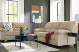 Living room scene featuring SimpleJoy Sand Sofa and Loveseat set
