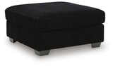 SimpleJoy Onyx Chenille,Velvet Oversized Accent Ottoman angled view