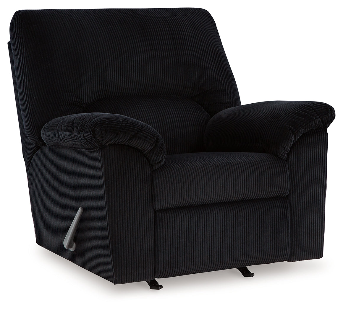 Side angle of SimpleJoy Onyx Chenille Velvet Recliner