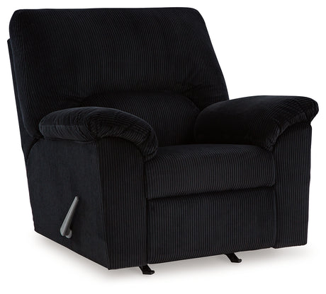Side angle of SimpleJoy Onyx Chenille Velvet Recliner