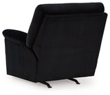 Back view with reclined position of SimpleJoy Onyx Chenille Velvet Recliner
