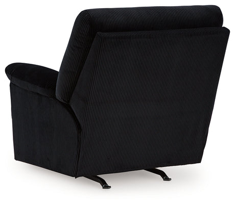 Back view with reclined position of SimpleJoy Onyx Chenille Velvet Recliner