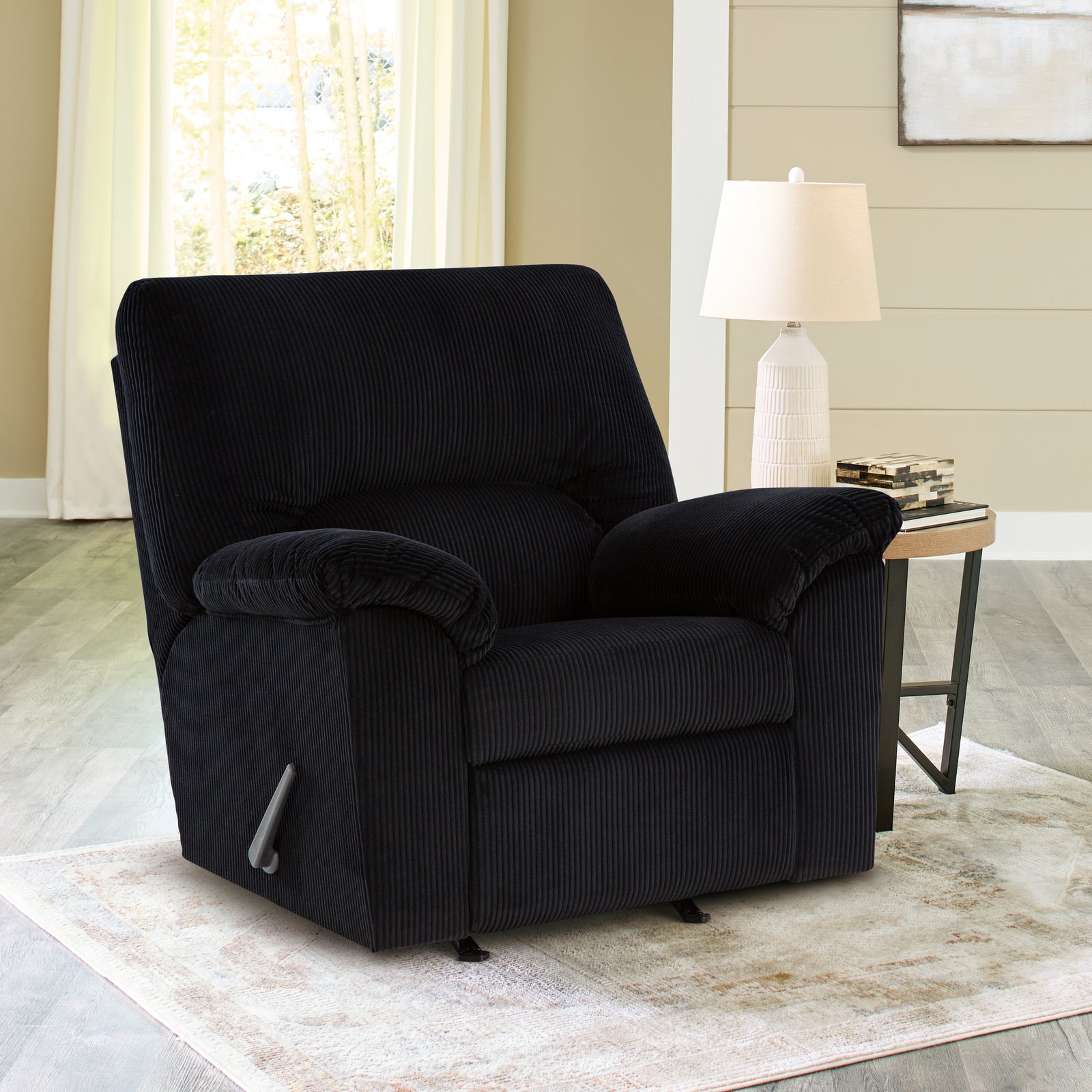 main view of SimpleJoy Onyx Chenille Velvet Recliner recliner