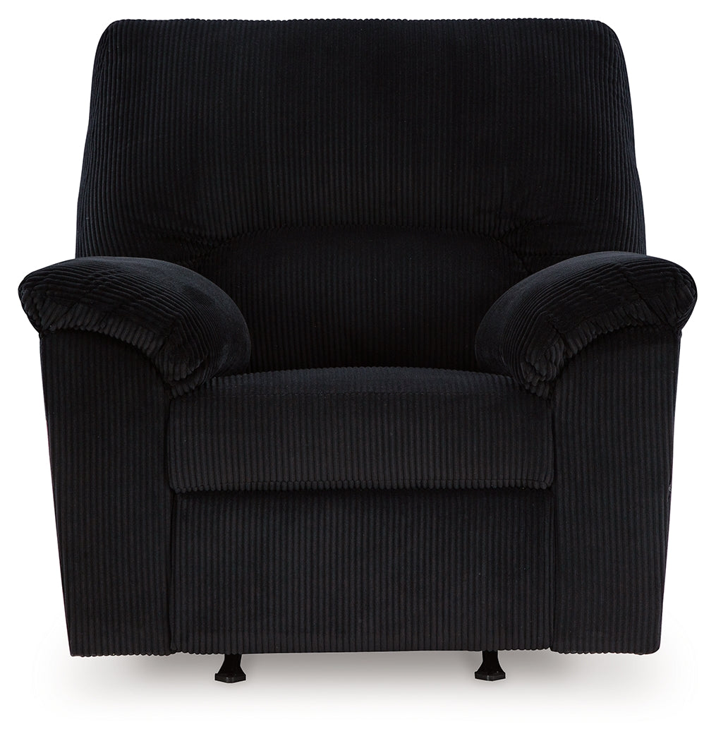 Front view of SimpleJoy Onyx Chenille Velvet Recliner