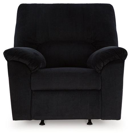 Front view of SimpleJoy Onyx Chenille Velvet Recliner