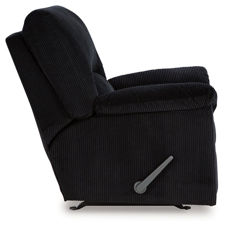 Side profile of SimpleJoy Onyx Chenille Velvet Recliner