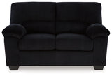 SimpleJoy Onyx Chenille Velvet Loveseat side profile view