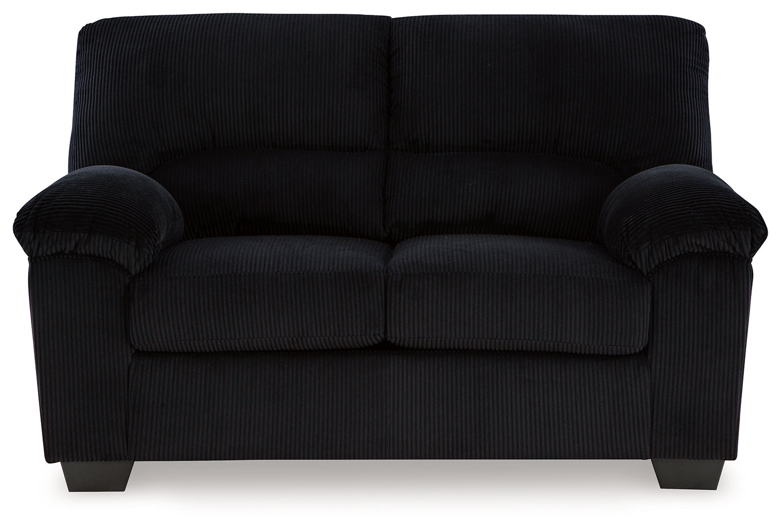 SimpleJoy Onyx Chenille Velvet Loveseat side profile view