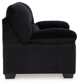 SimpleJoy Onyx Chenille Velvet Loveseat rear view showing frame