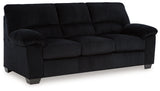 Side angle view of SimpleJoy Onyx Chenille Velvet Sofa