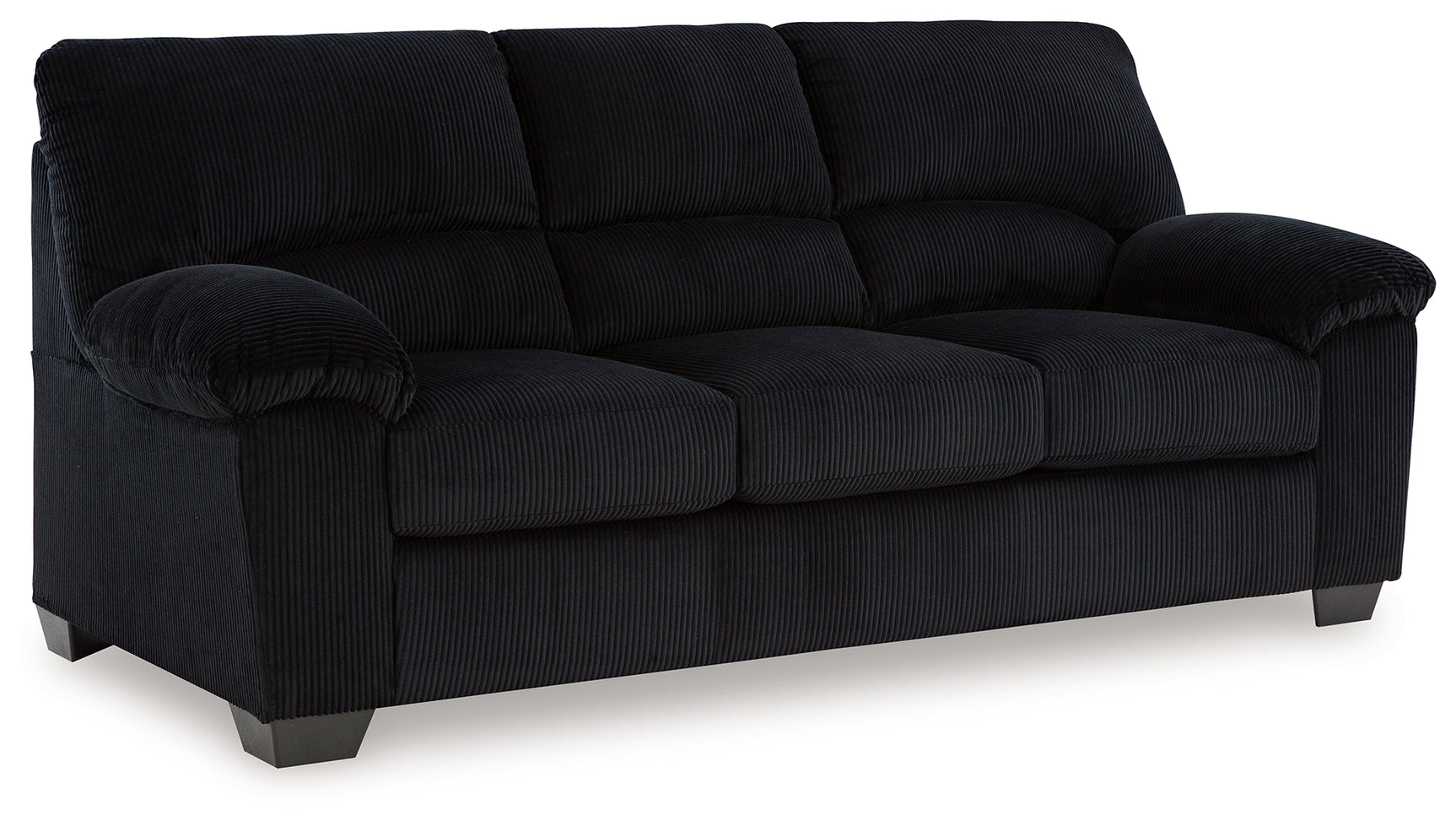 Side angle view of SimpleJoy Onyx Chenille Velvet Sofa
