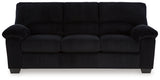Close-up of upholstery on SimpleJoy Onyx Chenille Velvet Sofa
