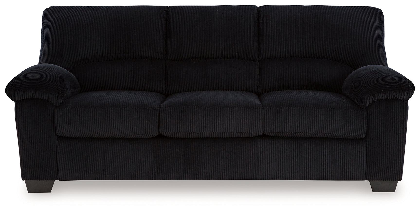 Close-up of upholstery on SimpleJoy Onyx Chenille Velvet Sofa