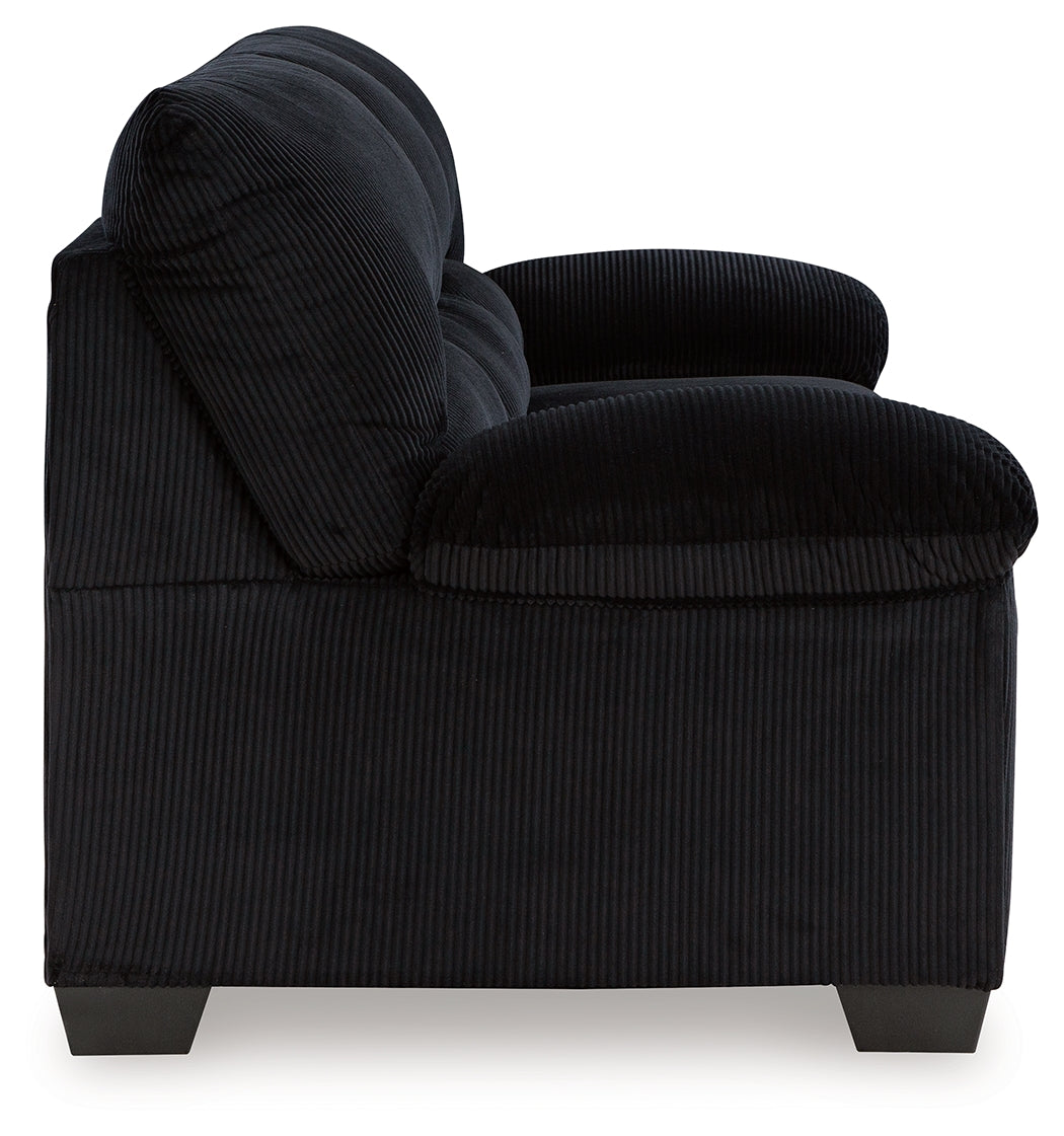 SimpleJoy Onyx Chenille Velvet Sofa side view