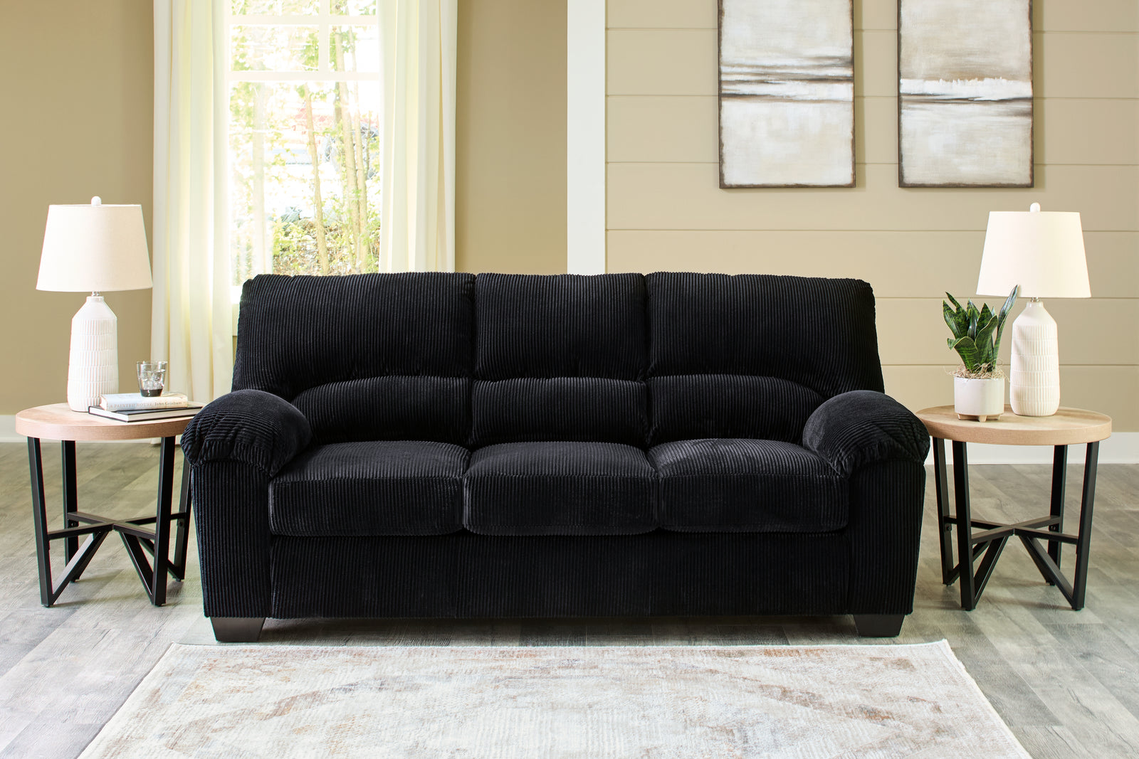 main view of SimpleJoy Onyx Chenille Velvet Sofa furniture