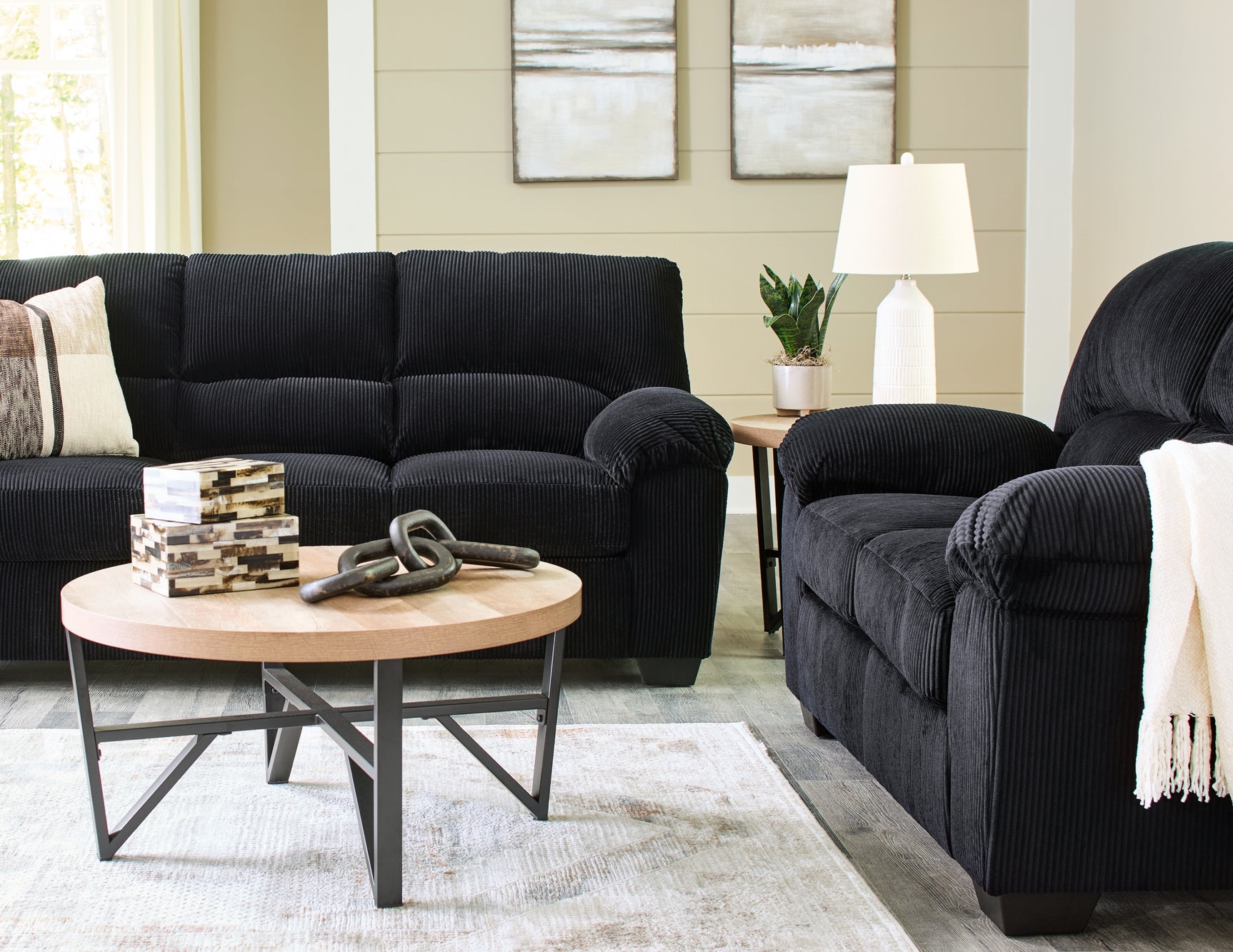 Additional main view of SimpleJoy Onyx Sofa and Loveseat