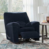 side view showing recliner open