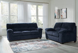 Side view of SimpleJoy Navy Sofa and Loveseat set