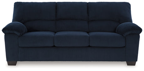 SimpleJoy Navy Chenille Velvet Sofa detail close-up