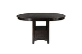 detail of Junipero Dark Cherry Oval Dining Room Set faux leather upholstery