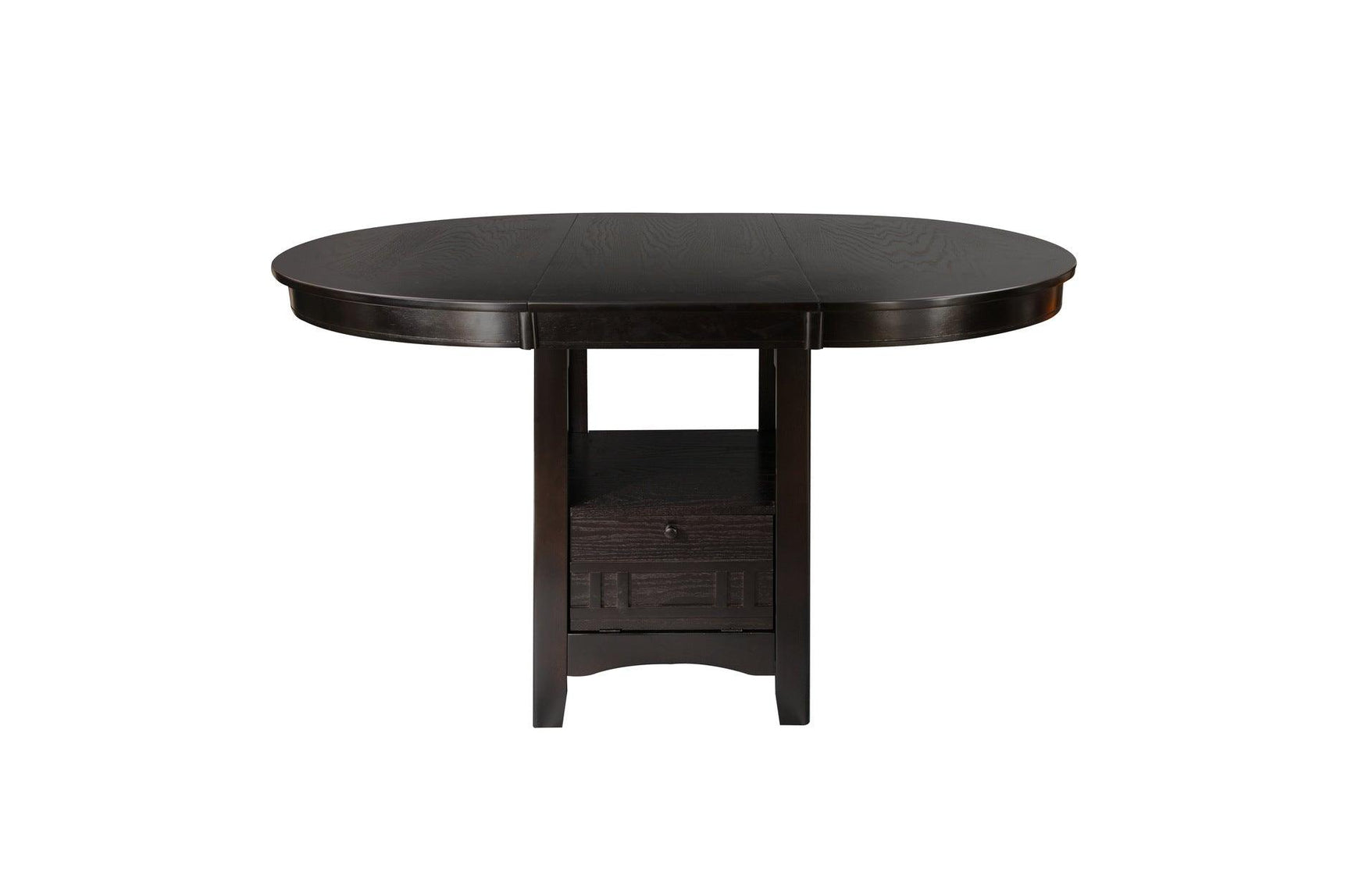 detail of Junipero Dark Cherry Oval Dining Room Set faux leather upholstery