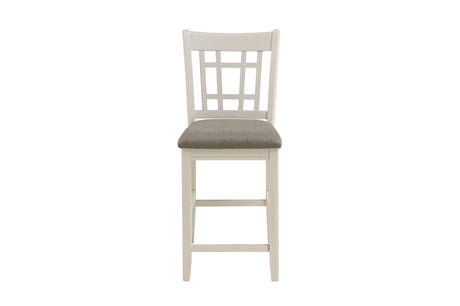 front view of Junipero White Dining Room Set with chairs