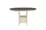 room view of Junipero White Fabric Oval Dining Room Set showing table and chairs