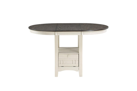 room view of Junipero White Fabric Oval Dining Room Set showing table and chairs