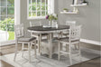 main view of Junipero White Fabric Oval Dining Room Set with oval table and chairs
