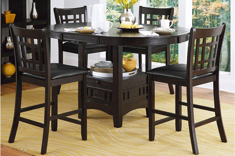 main view of Junipero Dark Cherry Oval Dining Room Set dining table with chairs