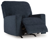 reclining open view of Aviemore Ink Chenille Recliner