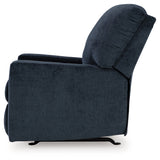 alternate side view of Aviemore Ink Chenille Recliner