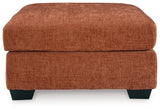 Aviemore Spice chenille oversized ottoman direct front view