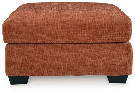 Aviemore Spice chenille oversized ottoman direct front view