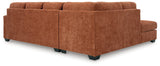 Back detail of Aviemore Spice chenille sectional